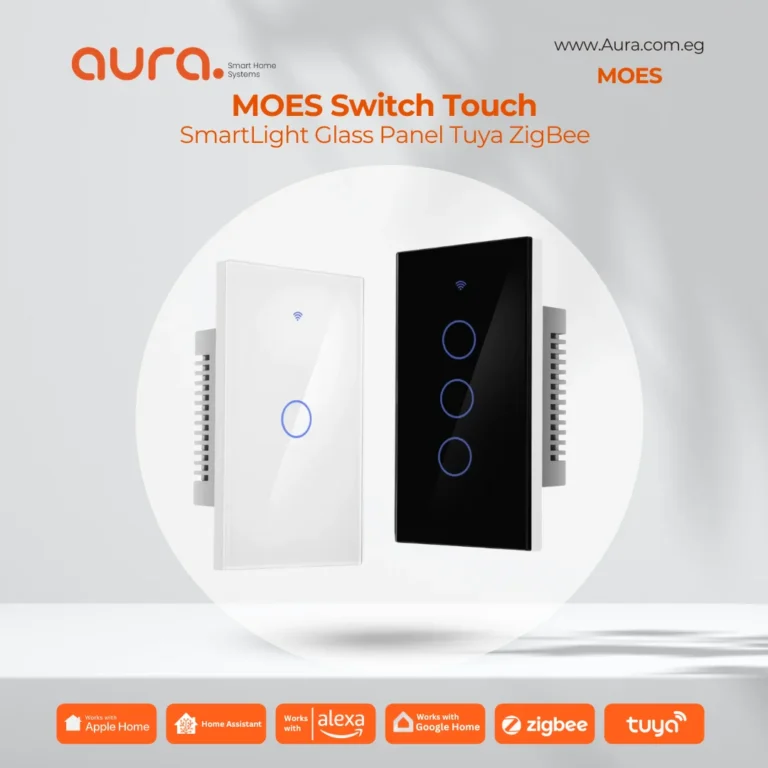 MOES Tuya ZigBee Smart Light Switch – مفتاح إضاءة ذكي بلمسة زجاجية مقاومة للحريق