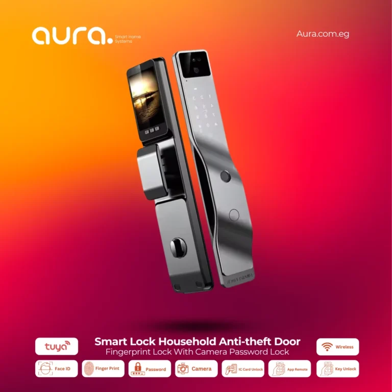 Tuya App Smart Lock Y17 – قفل باب ذكي منزلي مضاد للسرقة بكاميرا وبصمة وتحكم عبر التطبيق