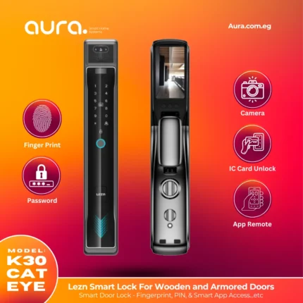قفل الباب الذكي Lezn K30 Cat Eye - الأمان الذكي مع كاميرا مراقبة وشاشة داخلية