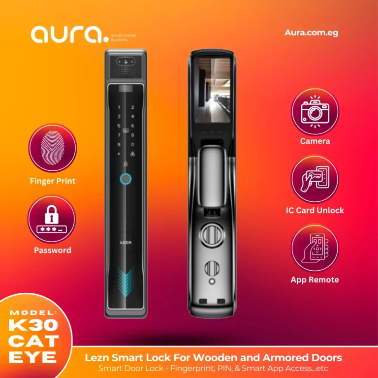 قفل الباب الذكي Lezn K30 Cat Eye - الأمان الذكي مع كاميرا مراقبة وشاشة داخلية
