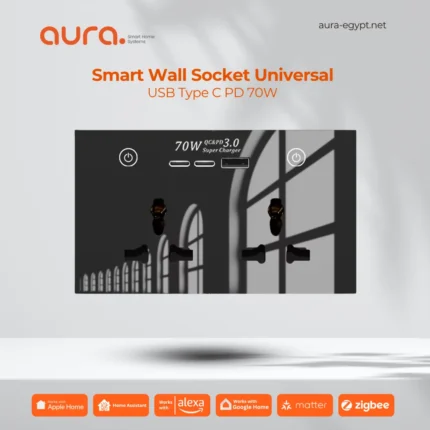 Smart Switch Tuya USB Type C PD 70W Wall Socket Plug