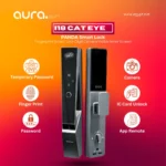 قفل باب سمارت I18 Cat Eye – أمانك برؤية أوضح وتحكم أذكى!