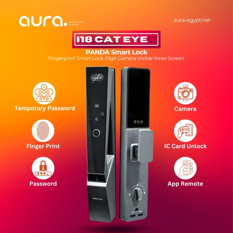 قفل باب سمارت I18 Cat Eye – أمانك برؤية أوضح وتحكم أذكى!